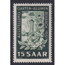 ALEMANIA ESTAMPILLA SARRE 1951 Yv 294 ESTAMPILLA COMPLETA NUEVA MINT FLORES 5 €